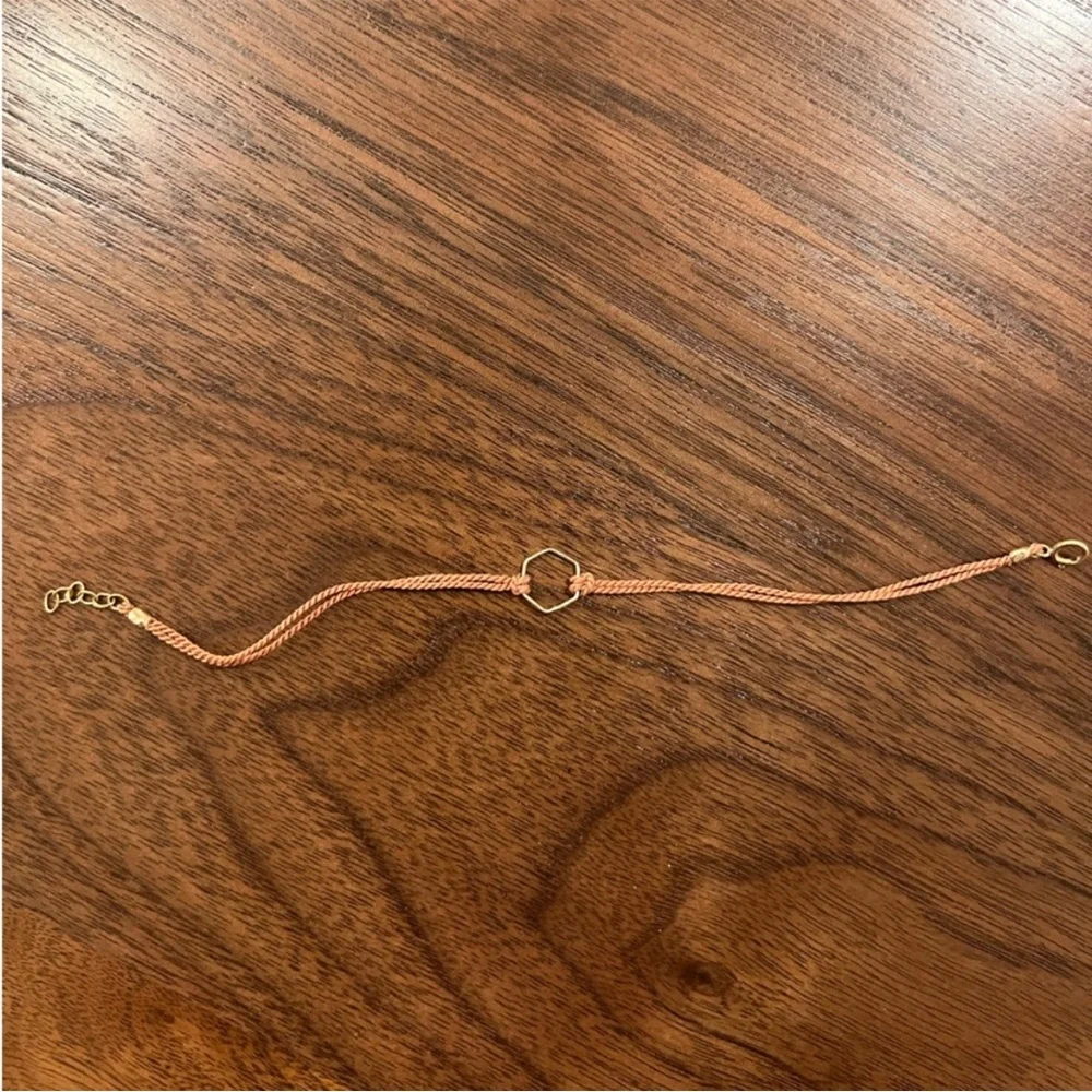 Rose Tan Hexagon Yarn Bracelet